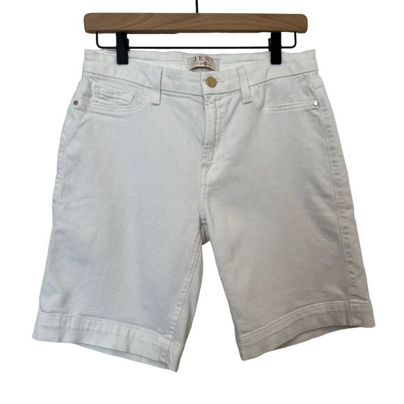 Jen7 by 7 For All Mankind White Bermuda Shorts size 6 - Picture 1 of 6